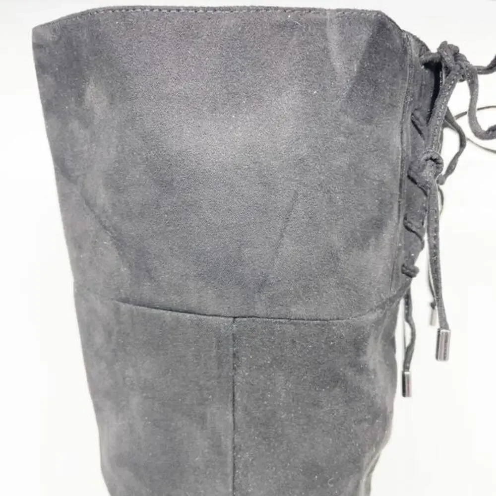 Kenneth Cole Reaction Women's Corie Lace Heeled Boots‎ Black Suede Size 9B